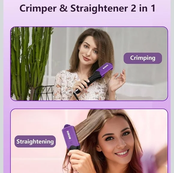 Hair Crimper/straightener with Interchangeable Plates - Picture 2 of 5